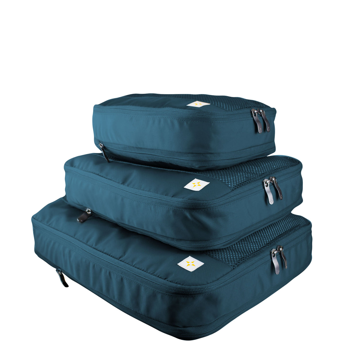 3-PCS COMPRESSIBLE PACKING CUBE SET WORLD TRAVELLER