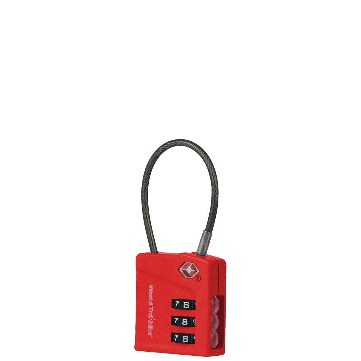 MAGNIFIED DIAL CABLE TSA LOCK WORLD TRAVELLER