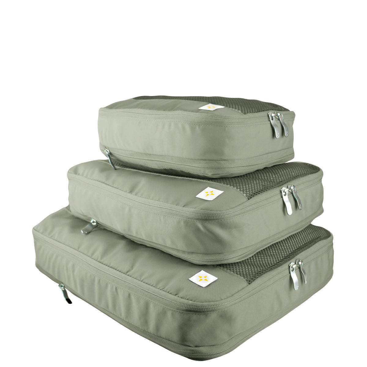 3-PCS COMPRESSIBLE PACKING CUBE SET WORLD TRAVELLER