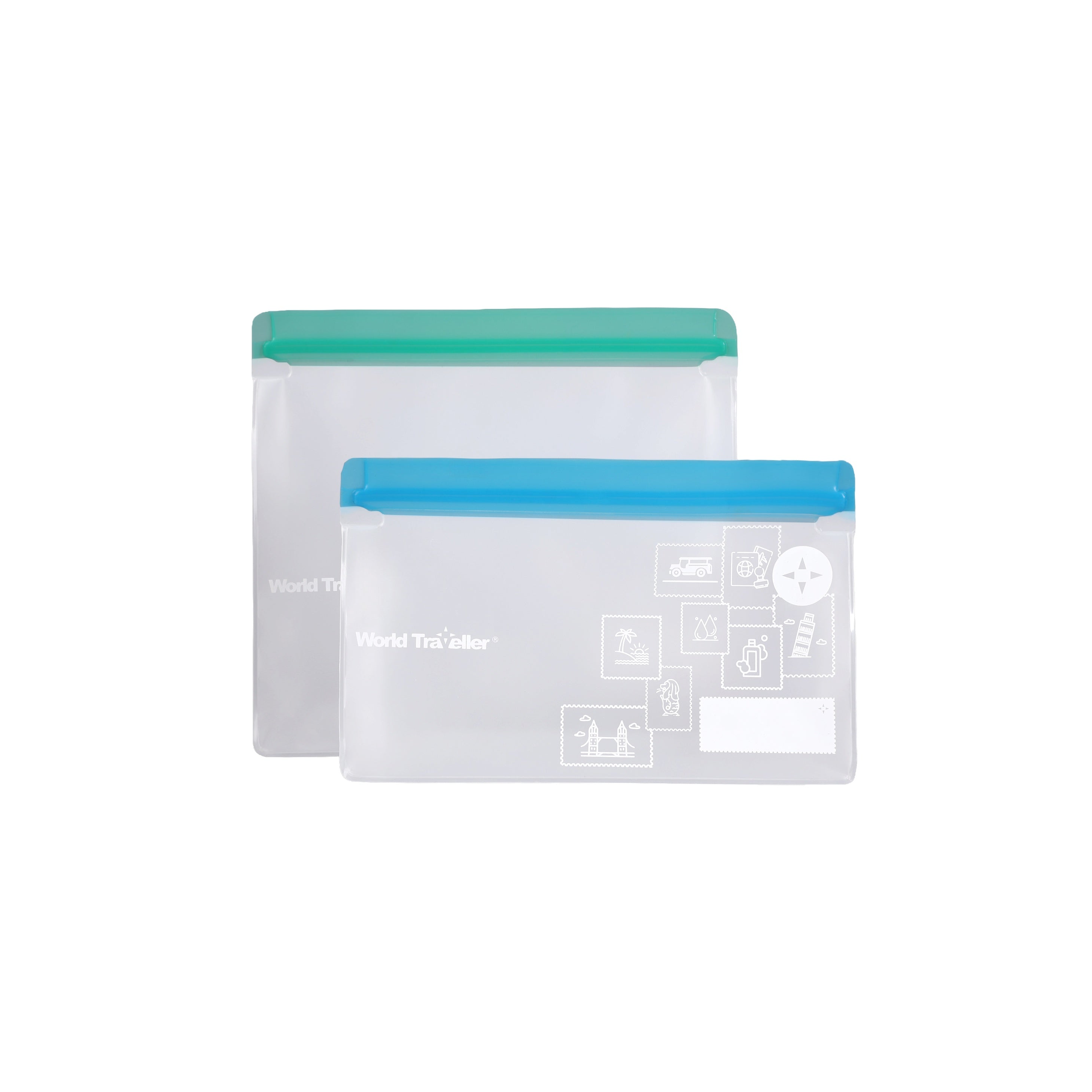 WORLD TRAVELLER RESEALABLE POUCH SET ORGANIZER/PACKING CUBES