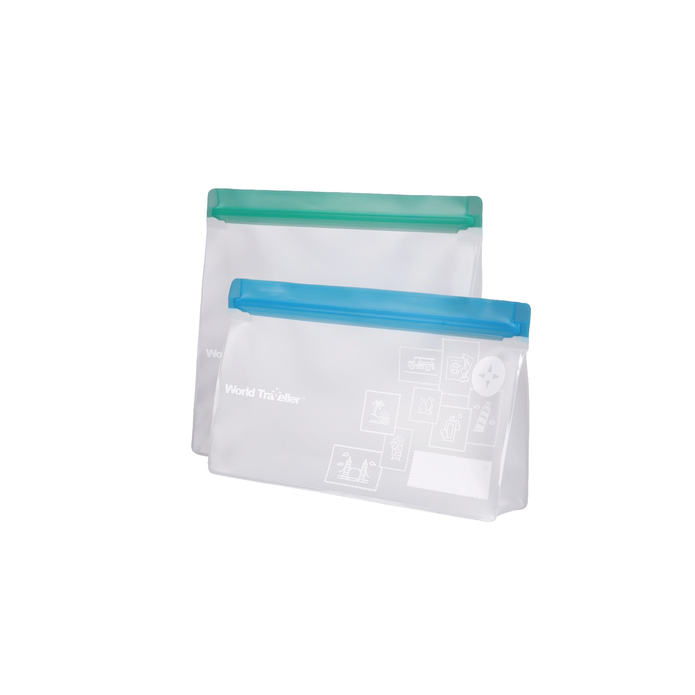WORLD TRAVELLER RESEALABLE POUCH SET ORGANIZER/PACKING CUBES