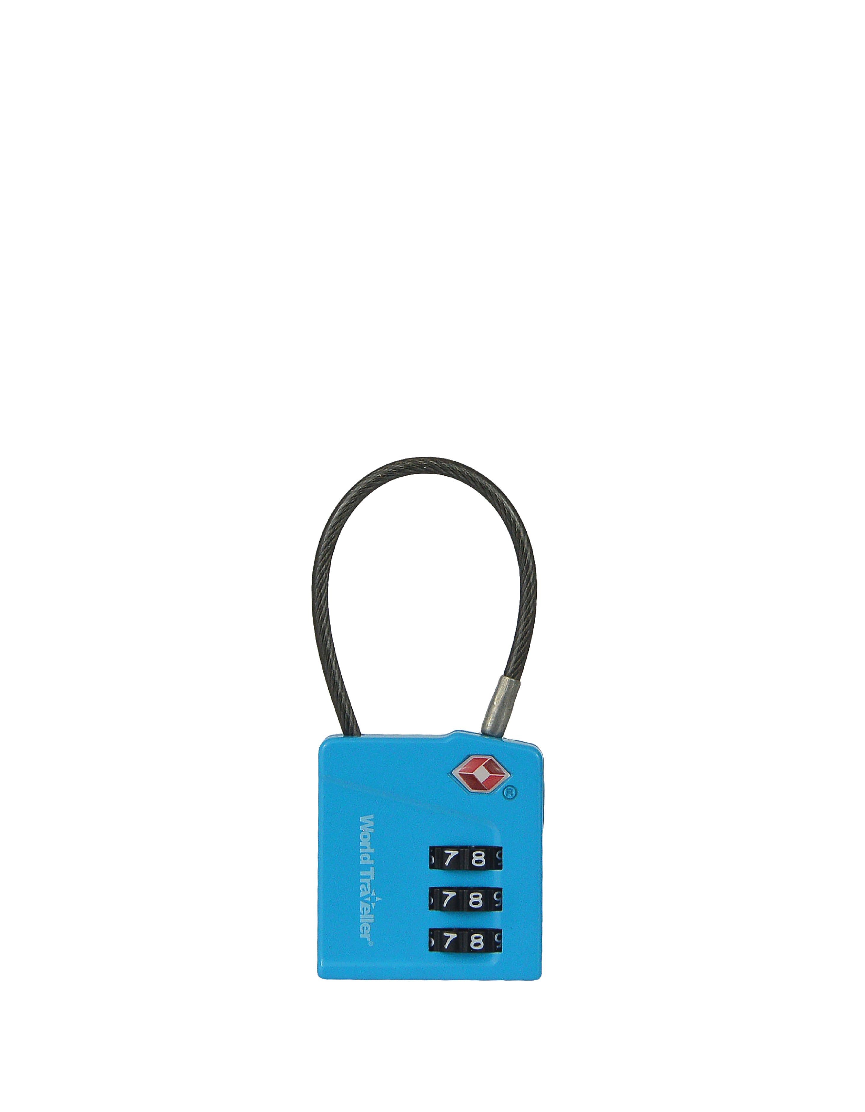 MAGNIFIED DIAL CABLE TSA LOCK WORLD TRAVELLER