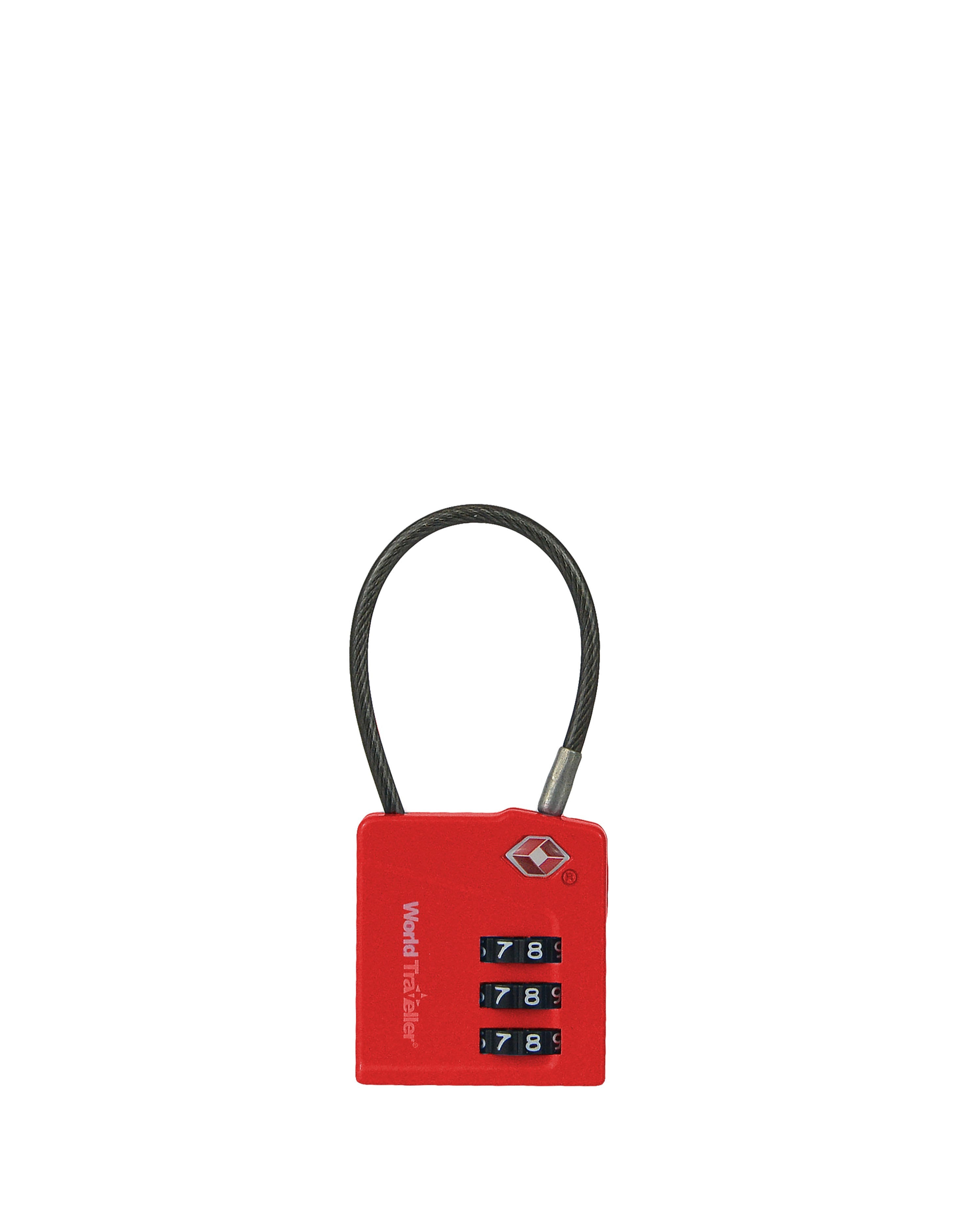 MAGNIFIED DIAL CABLE TSA LOCK WORLD TRAVELLER Red TSA Lock