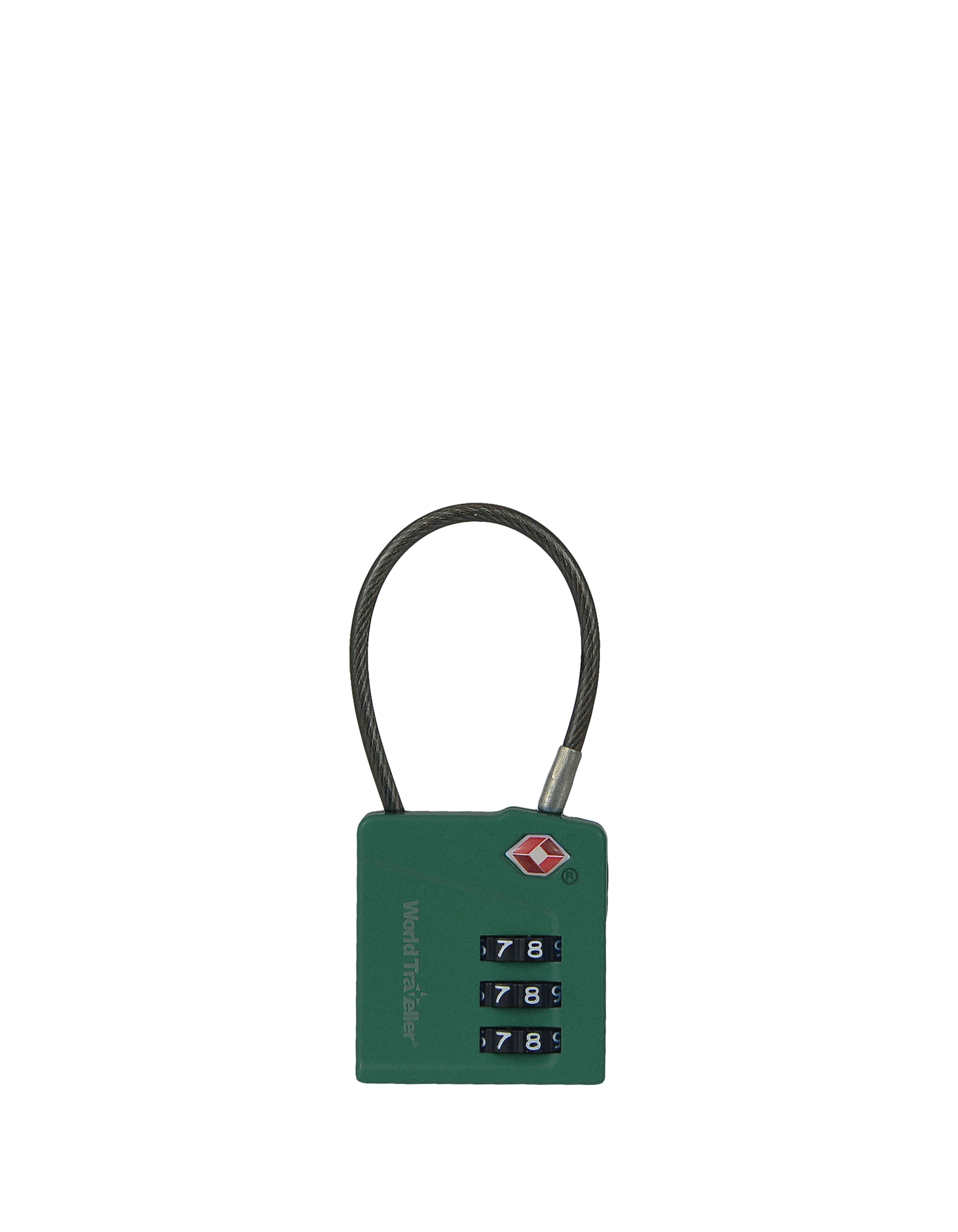 MAGNIFIED DIAL CABLE TSA LOCK WORLD TRAVELLER Green TSA Lock
