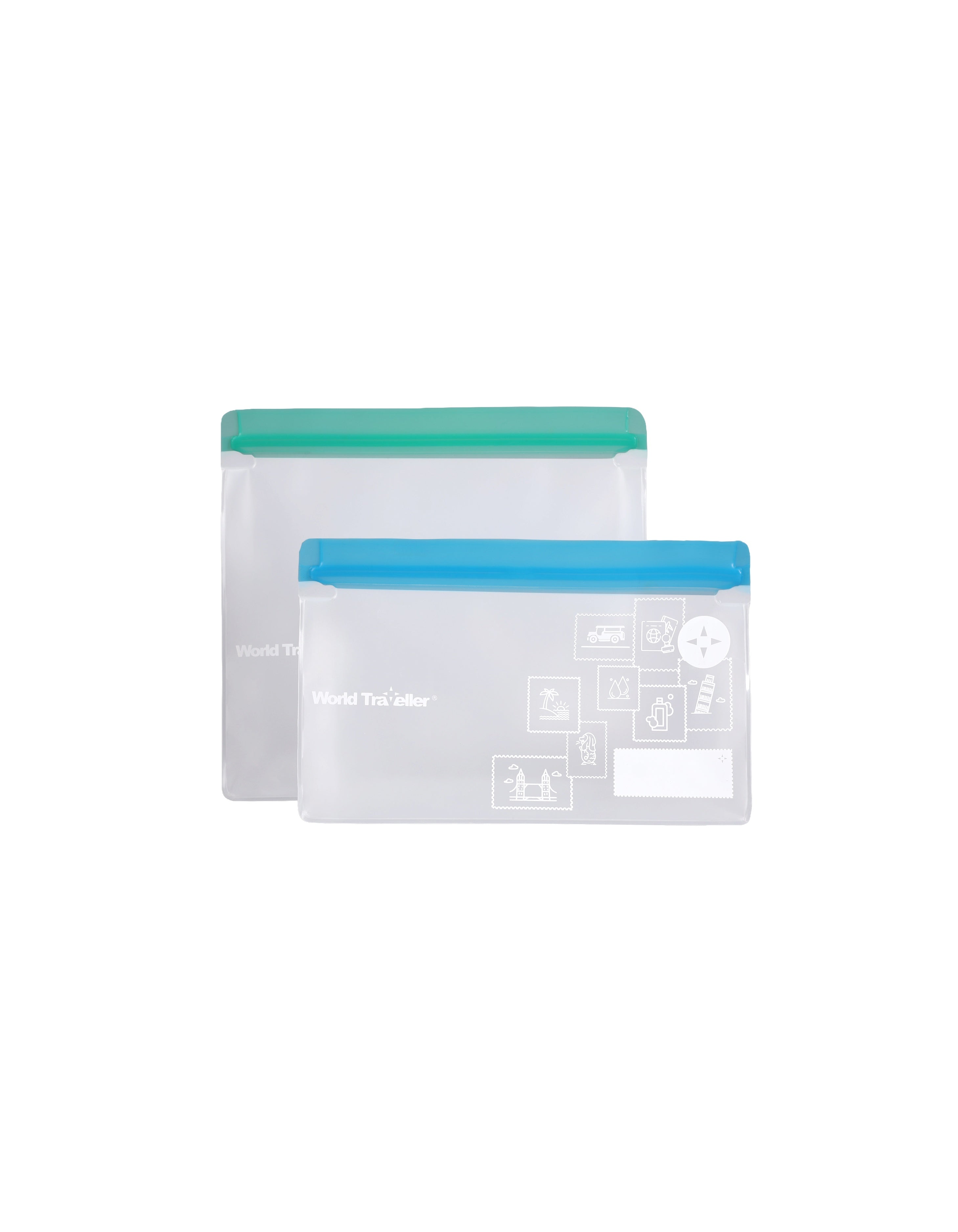 WORLD TRAVELLER RESEALABLE POUCH SET ORGANIZER/PACKING CUBES