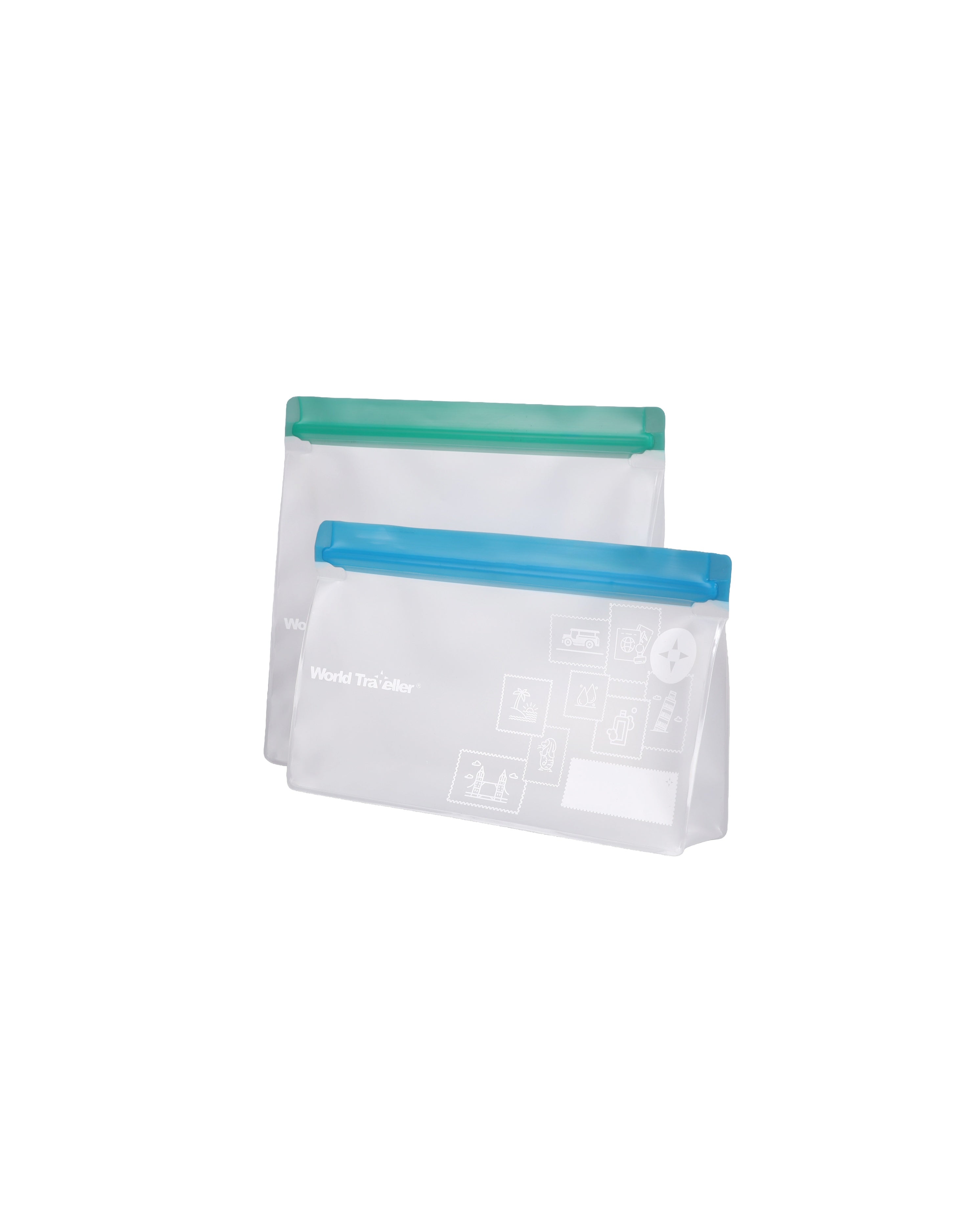 WORLD TRAVELLER RESEALABLE POUCH SET ORGANIZER/PACKING CUBES
